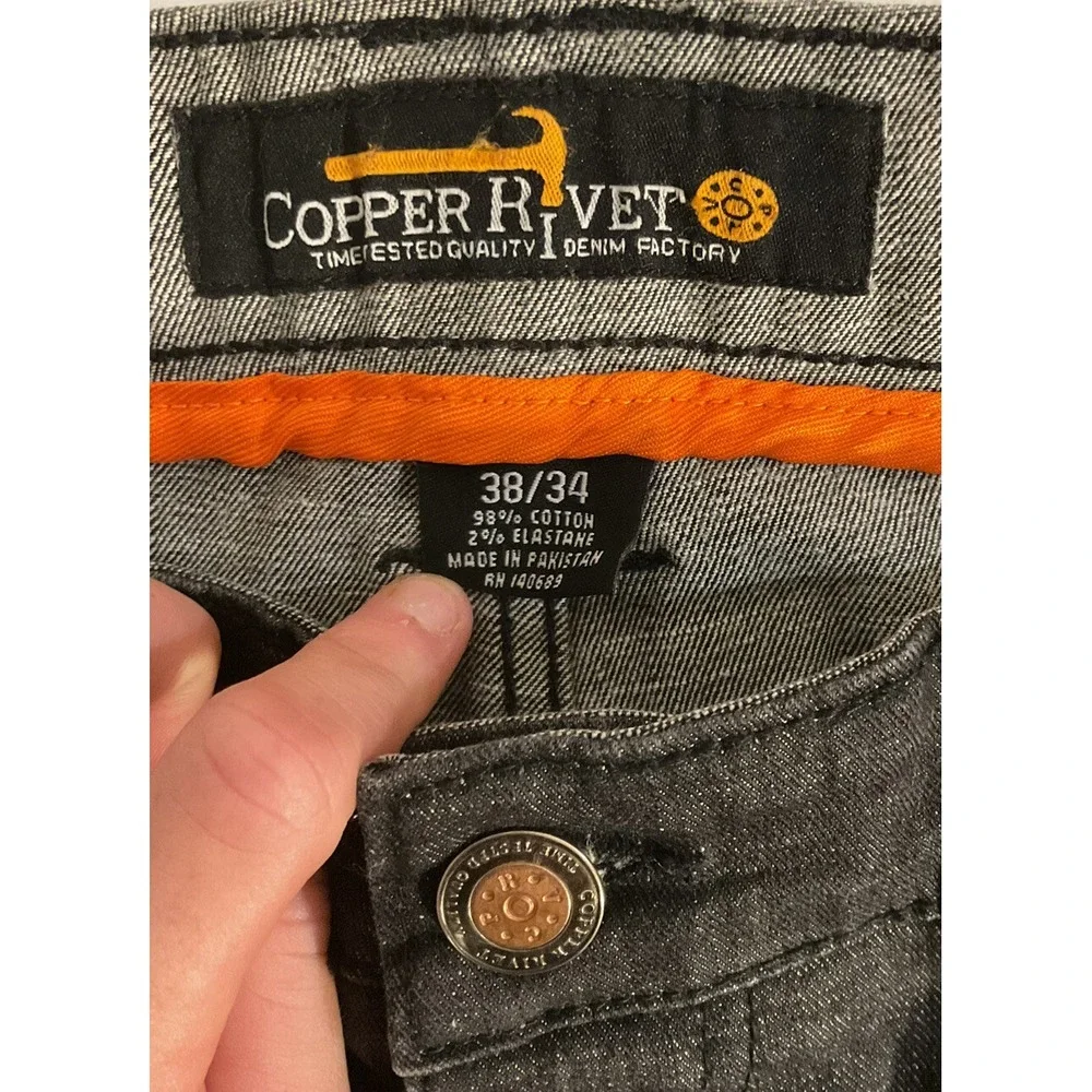 Vintage Copper Rivet 90's Y2K Grunge Goth Distressed Workwear Work 38 x 34 JEANS